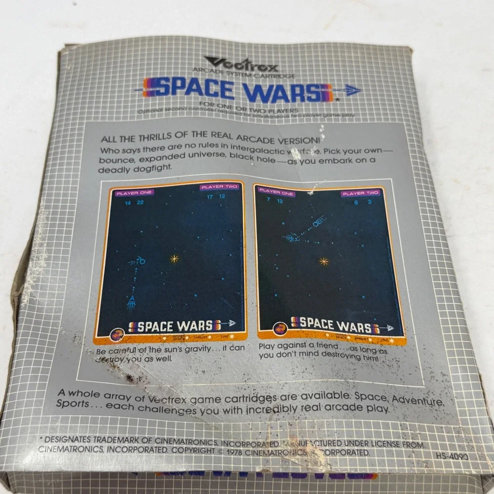 Vectrex Space Wars Game Cartridge GCE 1982 Vintage Boxed with Overlay